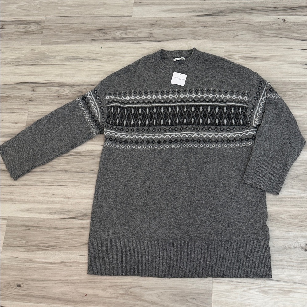 NWT American Eagle Gray Patterned Women's Sweater Dress size large - Picture 6 of 16
